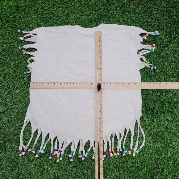 Vintage Jamaican Fringed Shirt Womens Small 18x18 Punta-Cana - Picture 6 of 11